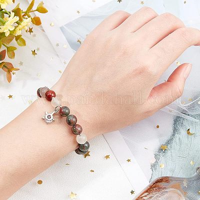 2 нити натуральных африканских бусин из кровавика G-OC0002-42-1