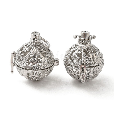 Латунные полые круглые подвески&nbsp;KK-Z029-04P-1