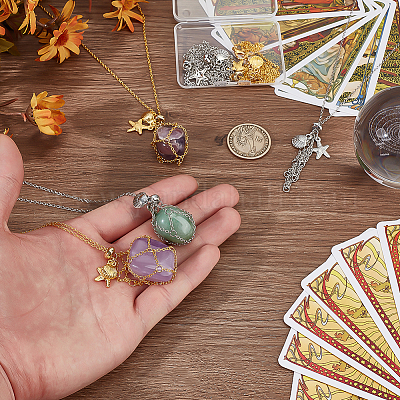 6 шт. 6 стиля латунный мешочек-макраме подвеска слайдер ожерелье изготовление NJEW-PH01578-1