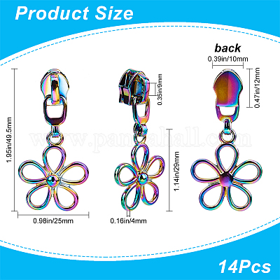14 шт. сменные бегунки для молнии из цинкового сплава с цветком № 5 FIND-GF0005-70C-1