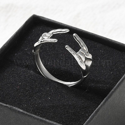 Кольца-манжеты из нержавеющей стали 304 в стиле рок-н-ролл для женщин и мужчин RJEW-B118-02P-1