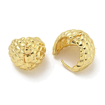 Круглые латунные серьги-кольца EJEW-L211-011E-G-1