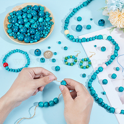 1005 шт. 5 стиля крашеных бусин из натурального дерева WOOD-PH0003-42B-1