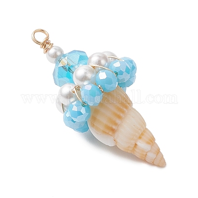 Подвески из ракушек и стекла PALLOY-TA00359-04-1