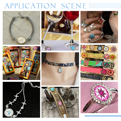 1 набор стеклянных кабошонов с мраморным узором GLAA-PH0002-09-1