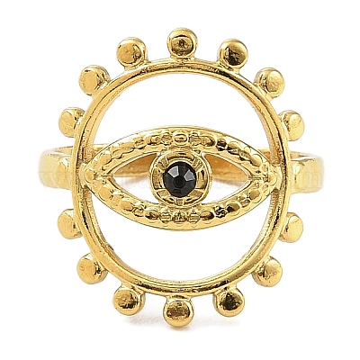 Открытое кольцо-манжета из нержавеющей стали 304 с ионным покрытием (IP) для женщин RJEW-F166-02G-01-1