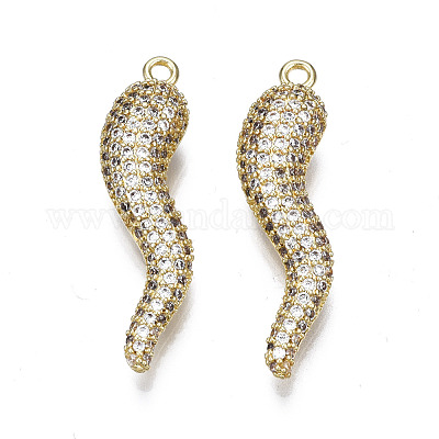 Латунные микропаве прозрачные подвески с фианитом ZIRC-S068-054-NF-1