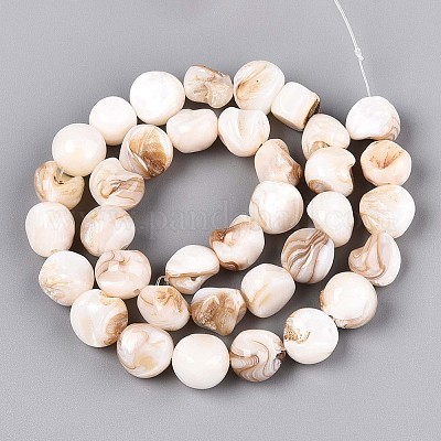 Нити бусин из натуральных пресноводных ракушек SSHEL-N040-15-1