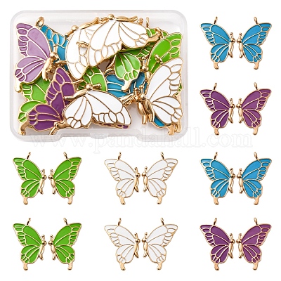 8 пара двухцветных эмалевых подвесок из сплава ENAM-FS0002-49-1