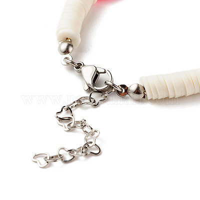 Браслет из бисера хейши из полимерной глины с плоской круглой формой для женщин BJEW-JB07550-1