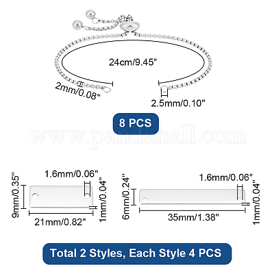Набор для изготовления браслета-слайдера с прямоугольной штамповкой своими руками DIY-UN0005-57-1