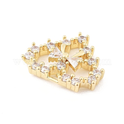 Латунные микропаве прозрачные подвески с фианитом KK-K371-29B-G-1