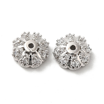 Латунные микро проложить кубического циркония Шапочки KK-E068-VF836-1-1