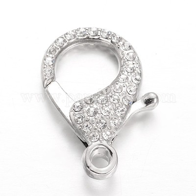 Застежки из сплава со стразами в виде когтей омара PALLOY-L166-01P-1