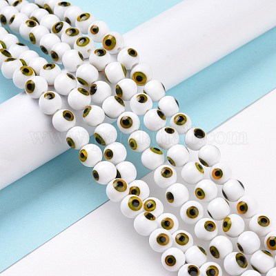 Ручной сглаз бусины круглые пряди из бисера LAMP-L055-8mm-29-1