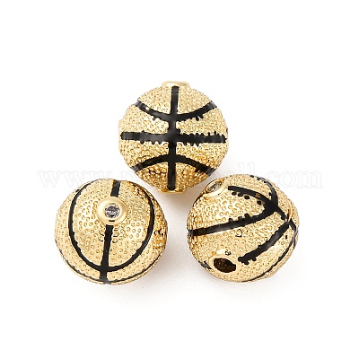 Круглые латунные микро проложить кубического циркония бусы KK-H002-02A-G-RS-1