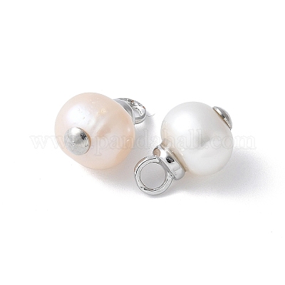 Латунь с подвесками из натурального жемчуга KK-F892-35P-1