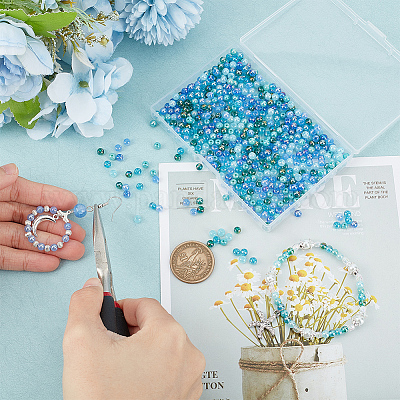 8 нити прозрачные гальванические стеклянные бусины нити GLAA-BBC0001-04D-1