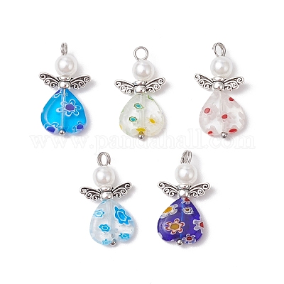 Бусины ручной работы в технике миллефиори-лэмпворк PALLOY-JF03740-02-1