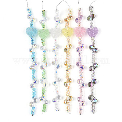 Нити из гальванического стекла и акриловых стразов MAK-T011-07G-1