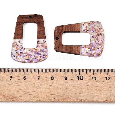 Подвески из эпоксидной смолы и орехового дерева RESI-T057-13C-1