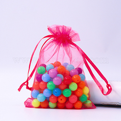 Прямоугольные сумки из органзы на шнурке CON-PW0001-054D-17-1