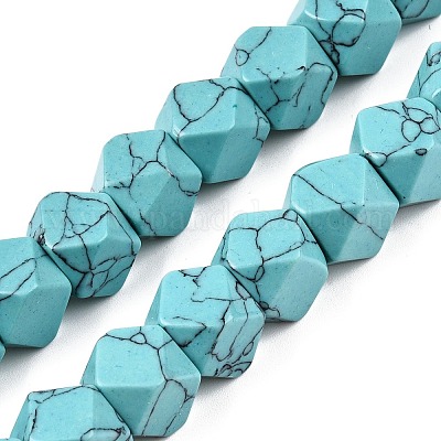 Синтетических нитей бирюзовые бусы TURQ-T004-02-1