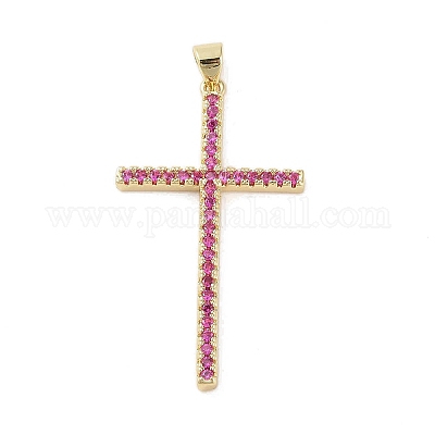 Настоящие 18к позолоченные латунные подвески с микропаве и кубическим цирконием KK-A209-21G-1