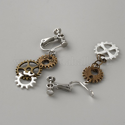 Серьги-клипсы из сплава для женщин EJEW-WH0033-47B-1