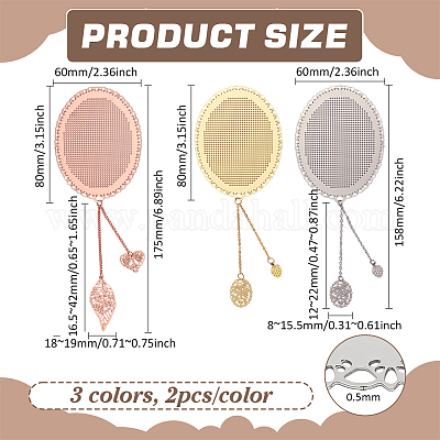 6 шт. 3-х цветные латунные закладки AJEW-PH0012-51-1