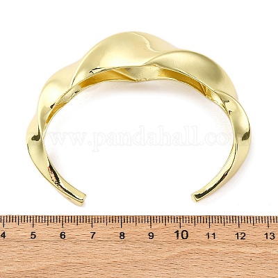 Латунь манжеты браслеты для женщин BJEW-Q060-03G-1