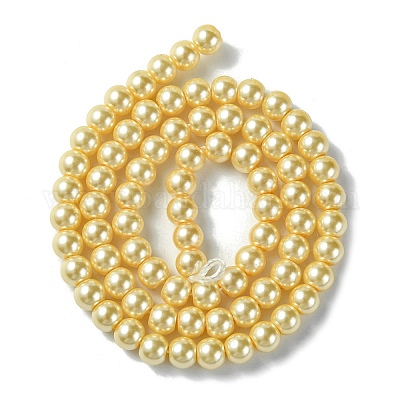 Экологичные нити жемчужных бусин из окрашенного стекла HY-A008-6mm-RB072-1