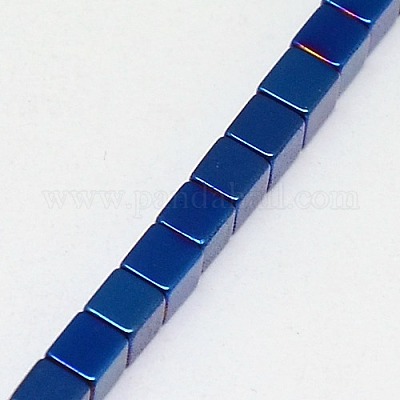 Гальванизировать немагнитных синтетический гематит бисер пряди G-J170A-3x3mm-02-1