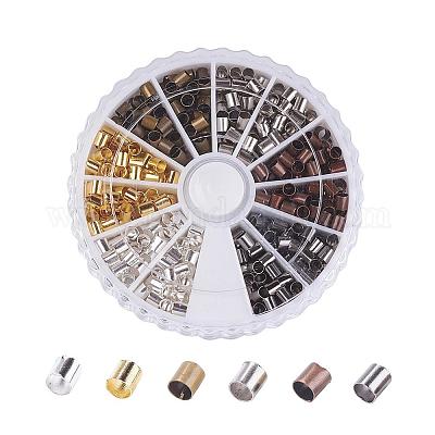 1 коробка 6 цвета латунные обжимные бусины KK-JP0010-03B-1