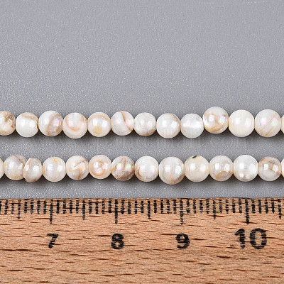 Нити бусин из натуральных пресноводных раковин цвета ab BSHE-T014-40C-1