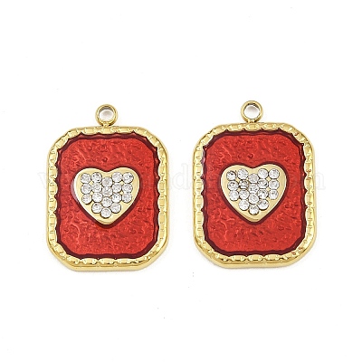 Подвески из нержавеющей стали 304 со стразами STAS-P415-27G-1