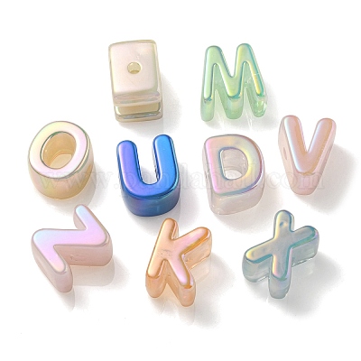 Непрозрачные радужные переливающиеся акриловые бусины OACR-P010-23-1