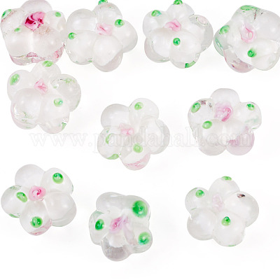 Perle di lampwork fatte a mano da 10 pz&nbsp;LAMP-TADJ0001-01B-1