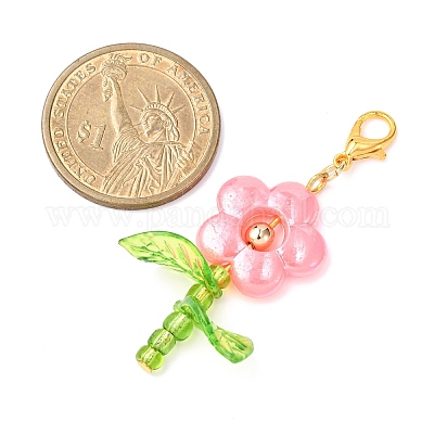 Цветочные акриловые подвесные украшения HJEW-JM04160-1