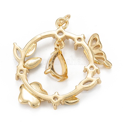 Подвески из прозрачного кубического циркония из латуни ZIRC-C024-20G-1