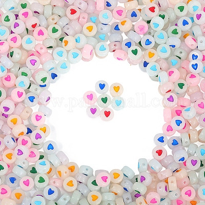 600 шт. Светящиеся акриловые бусины MACR-PA0001-23-1