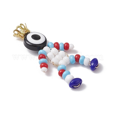 Подвески из стеклянных бусинок с краской для выпечки PALLOY-MZ00653-02-1