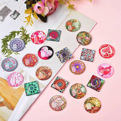 4set 4 стиля стеклянных кабошонов GGLA-SZ0001-22-1