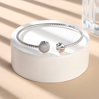 Прозрачный кубический цирконий открытый браслет-манжета BJEW-G737-01P-03-1