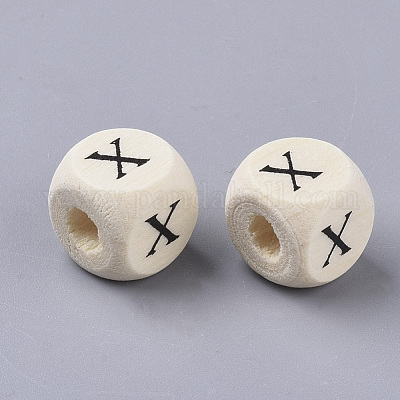 Печатные бусы из натурального дерева X-WOOD-T026-001X-1