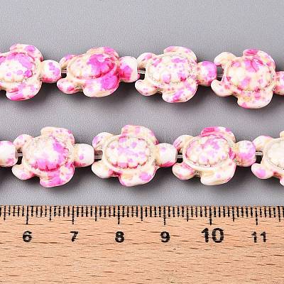 Нити из синтетических бирюзовых бусин G-P507-05A-6-1