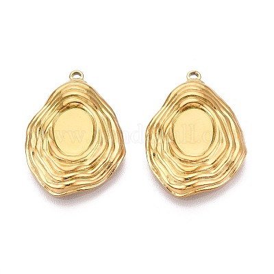 Оправы для подвесок из нержавеющей стали 304 в виде кабошонов STAS-T067-22G-1