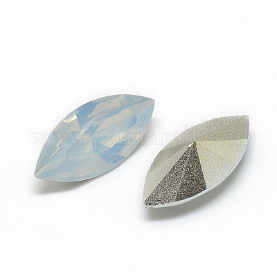 Cabochons en résine avec strass de dos avec point&nbsp;RESI-T016-7x15mm-A16-1