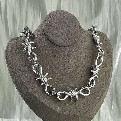 Ожерелья из колючей проволоки из нержавеющей стали 304 для женщин и мужчин NJEW-A043-04P-1