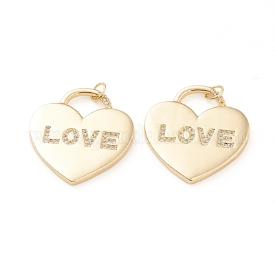 Латунные микропаве прозрачные подвески с фианитом ZIRC-L093-48G-1